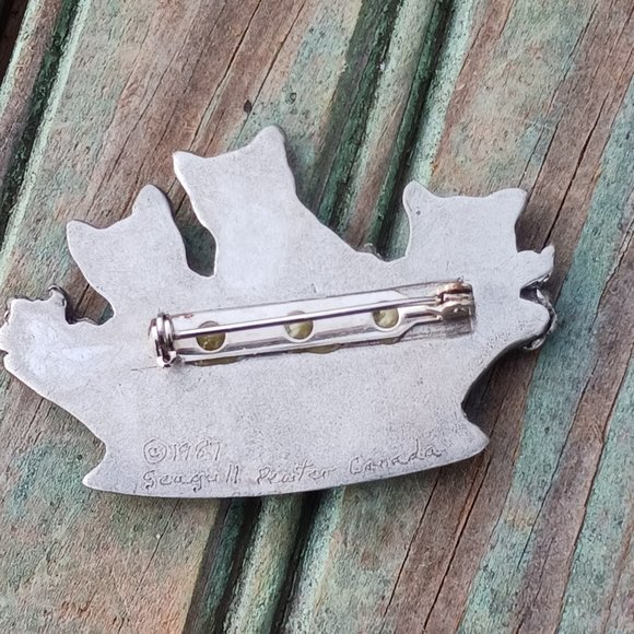 Vintage Pin Brooch 3 Cats Kittens in Basket 1987 Seagull Pewter Canada - Picture 4 of 5